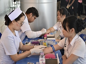 International College students Suan
Sunandha Hospital received the annual
health check for 2019 at the
multi-purpose building ,  Nakhon Pathom
Education Center